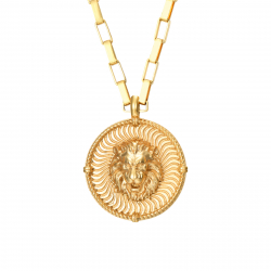 Steel Necklaces Steel Necklace - Lion Circle - 48 cm - Gold Plated