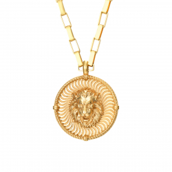 Colliers Acier Lisse Collier Acier - Lion Cercle - 48 cm - Couleur Or