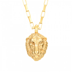 Steel Necklaces Steel Necklace - Lion - 48 cm - Gold Plated