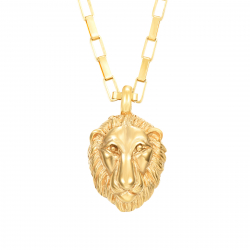 Colliers Acier Lisse Collier Acier - Lion - 48 cm - Couleur Or