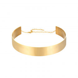 Halsketten Glattes Edelstahl Choker Edelstahl Steif Verstellbar - Flach 11 cm Innen - Edelstahl Goldfarben