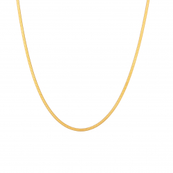 Collar Acero Liso Collar Acero - 2 mm Herryingbone - 32+6 cm, 38+4 cm, 42 cm y 48 cm - Color Oro