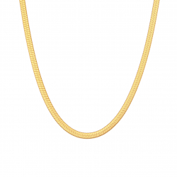 Steel Necklaces Steel Necklace - 4 mm Herryingbone - 32+6 cm, 38+4 cm, 42 cm and 48 cm - Colour Gold
