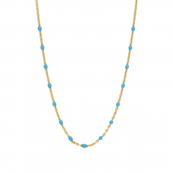 Steel Necklaces Steel Necklace - Enamel - 38 + 5 cm - Gold Colour