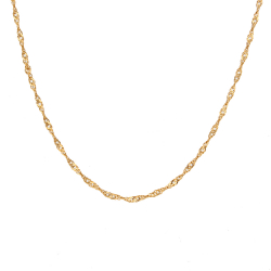 Collar Acero Liso Collar Acero Singapur - 2 mm  - 36+4 cm, 42+5 cm, 50+5 cm - Color Oro
