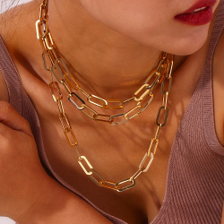 Steel Necklaces Steel Necklace - Flat Link - 36+5 cm, 40+5cm and 50+5 cm - Colour Gold