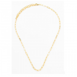  Collar Acero Liso - Eslabón 7.8 * 3.4mm - 38+4cm - Color Oro