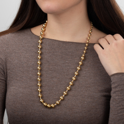 Steel Necklaces Steel Necklace - Ball - 68 cm - Gold Color