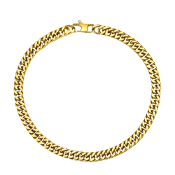 Halsketten Glattes Edelstahl Collar Acero 40 cm Eslabón Color Oro