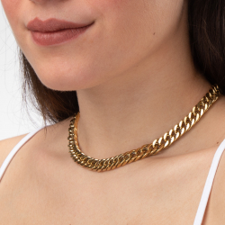 Halsketten Glattes Edelstahl Collar Acero 40 cm Eslabón Color Oro