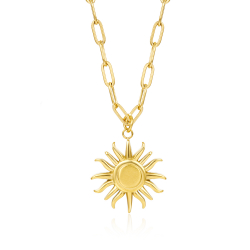 Halsketten Glattes Edelstahl Collar Acero Sol 45+5cm Color Oro