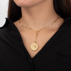 Steel Necklaces Zodiac Steel Necklace - 46+5cm - Gold Color