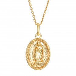 Steel Necklaces Steel Necklace - Virgin of Guadalupe - 40+6 cm - Color Gold