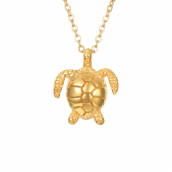 Steel Necklaces Steel necklace - Sea Turtle 20*17mm - 40+5cm gold color