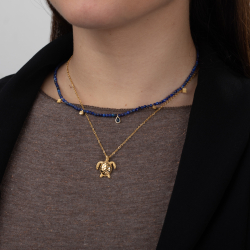 Steel Necklaces Steel necklace - Sea Turtle 20*17mm - 40+5cm gold color