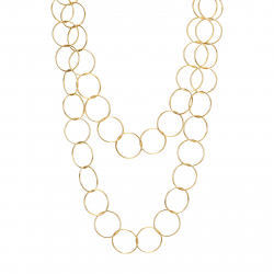 Steel Necklaces Steel Necklace - Circle - 70+5 cm - Color Gold