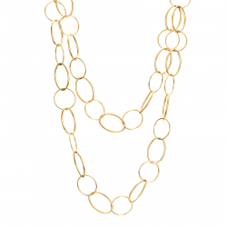 Collar Acero Liso Collar Acero - Oval y Circulo - 70+5 cm - Color Oro