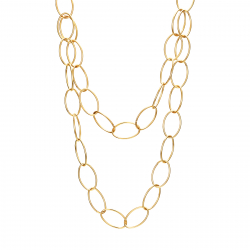 Steel Necklaces Oval Steel Necklace - 70+5 cm - Gold Color