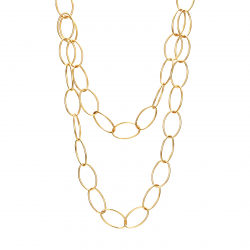 Colliers Acier Lisse Collier Ovale en Acier - 70+5 cm - Couleur Or