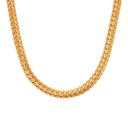 Steel Necklaces Steel Necklace - Engraved Link - 38+4 cm - Color Gold