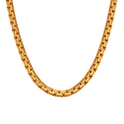 Steel Necklaces Steel Necklace - Venetian Haricot Chain - 38+4 cm - Color Gold