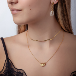 Collar Acero Liso Collar  Acero - Vintage 16*12 mm - 40+5 cm - Color Oro