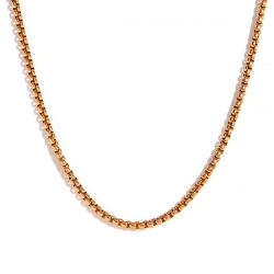 Halsketten Glattes Edelstahl Box chain Stahl - 36+5 cm, 42+5 cm, 50+5 cm - Stahl und Gold Farbe