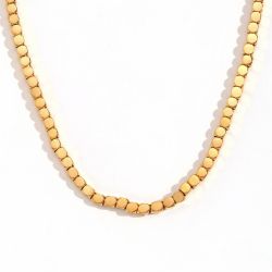 Collar Acero Liso Collar Cubo Acero - 40+5 cm - Color Oro Y Color Acero