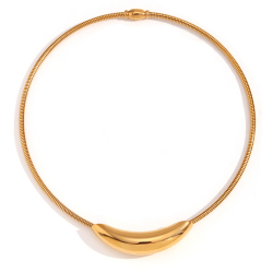 Collar Acero Mineral Collar acero - Cadena Omega - 43 cm - Color Oro y Color Acero