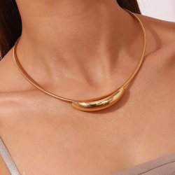 Collar Acero Liso Collar acero - Cadena Omega - 43 cm - Color Oro y Color Acero