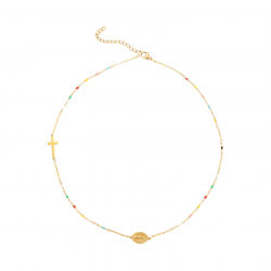 Collar Acero Liso Collar Acero Liso - Rosario - 47+6cm - Color Oro