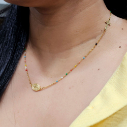 Collar Acero Liso Collar Acero Liso - Rosario - 47+6cm - Color Oro