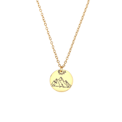 Collar Acero Liso Collar Acero - Sol Naciente - 40+5 cm - Color Oro y Color Plata