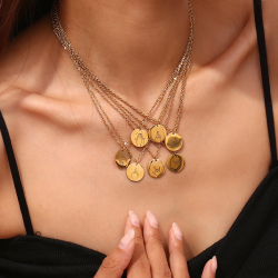 Collar Acero Liso Collar Acero - choca esos cinco - 40+5 cm - Color Oro y Color Plata