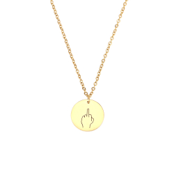 Collar Acero Liso Collar Acero - Lengua de Signos F-You - 40+5 cm - Color Oro y Color Plata