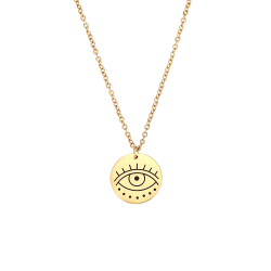 Collar Acero Liso Collar Acero - Ojo de Turco - 40+5 cm - Color Oro y Color Plata