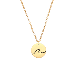 Collar Acero Liso Collar Acero - Olas - 40+5 cm - Color Oro y Color Plata