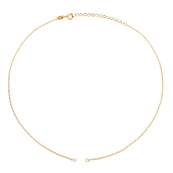 Silver Chains Necklace Forced - 2 Rings 35+5 cm - Gold Color and Silver Color