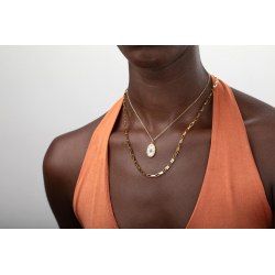 Collar Acero Liso Box Chain Acero - 48 cm - Color Oro