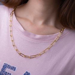 Collar Acero Liso Collar Acero - Eslabon 7*18mm - 60cm - Color Oro