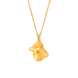 Steel Necklaces Hammered Steel Necklace - 28mm - 38+5cm - Gold and Silver