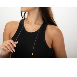 Collar Acero Liso Collar Acero Ajustable - Concha - 110cm - Color Oro y Color Plata