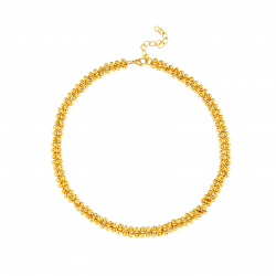 Collar Acero Liso Collar Acero  - Bolas - 37 + 5 cm - Color Oro