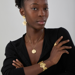 Halsketten Glattes Edelstahl Schlichte Stahlkette – Jesuskind und Jungfrau Maria – 40 + 5 cm – Goldfarben