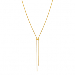 Halsketten Glattes Edelstahl Stahlkette – Kordeln – Verstellbar – 40 + 5 cm – Gold und Stahlfarben