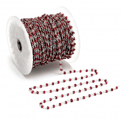 Silver Stone Chains Rosary Chain - Garnet 1m