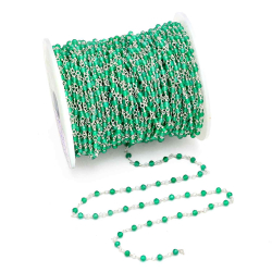 Silver Stone Chains Rosary Chain - Green Onix 1M