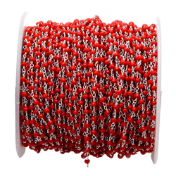 Chaînes Argent Minéral Chaîne Chapelet - Corail - 1 mètre