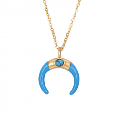 Colliers Acier Minéral Collier Acier Corne - Minéral - 38 + 5 cm - Dorure Or