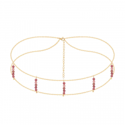 Colliers Acier Minéral Choker Acier Minéral - 2,5 mm - 33+5 cm - Dorure Or